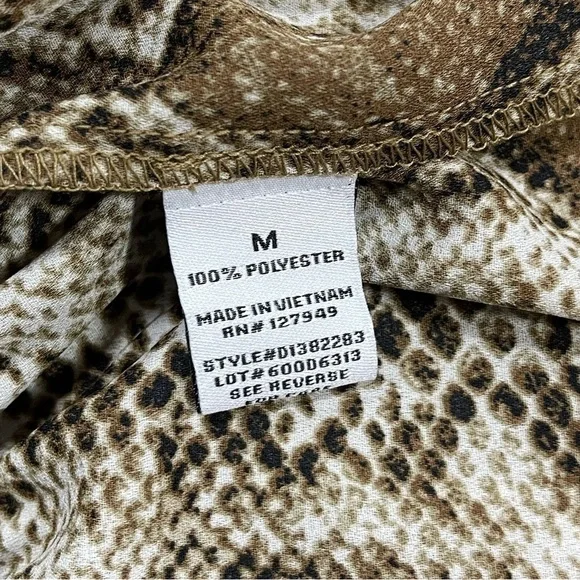 Emma & Michele gorgeous boho snakeskin print long sleeve dress women’s size M - Picture 13 of 17